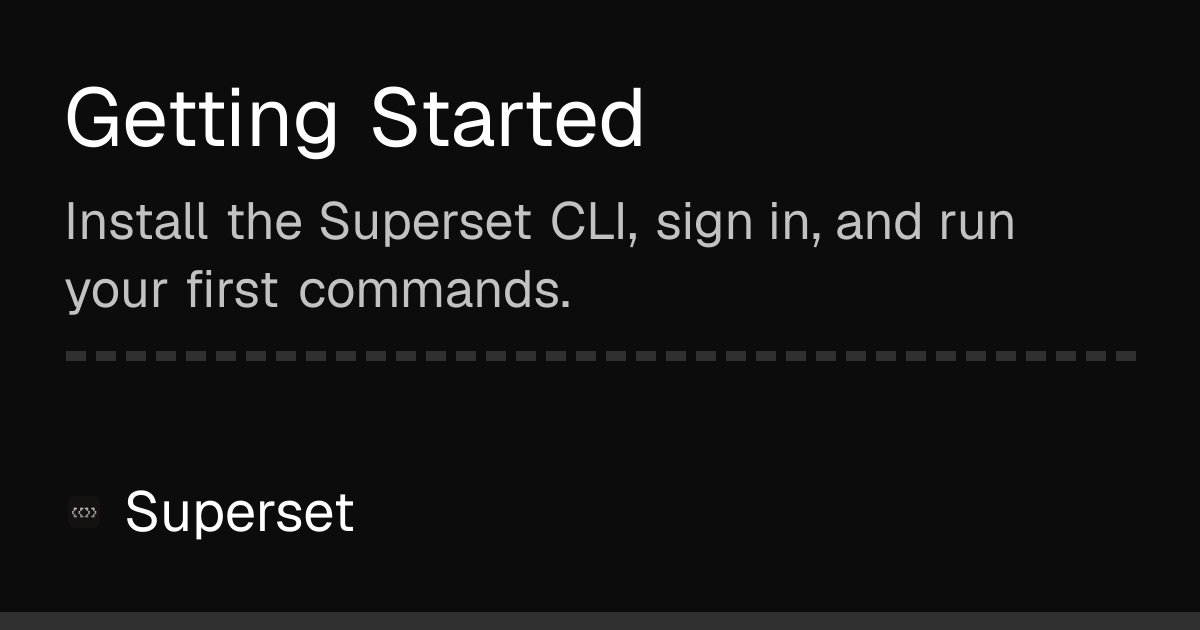 Getting Started | Superset Docs