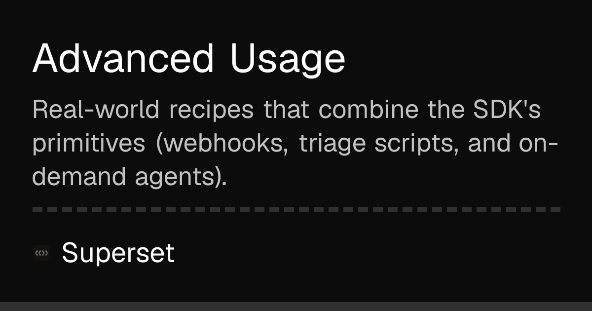 Advanced Usage | Superset Docs